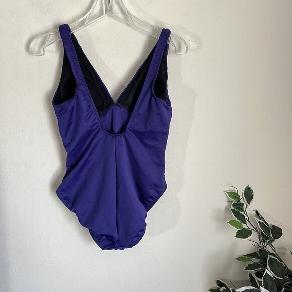 Miraclesuit Sonatina One Piece Swimsuit Tummy Control Ruching Size US 12 Purple - Picture 3 of 6